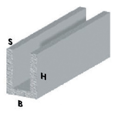 PROFILO ARGENTO H.100 CM CANALINO U  8X 8X1 MM**