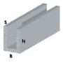 PROFILO ARGENTO H.100 CM CANALINO U  8X 8X1 MM**