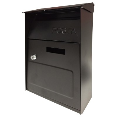 CASSETTA POSTALE ACCIAIO 21X9X32,5 CM ESTERNO NERO