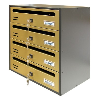 CASSETTA POSTALE ALUBOX CUBO/R 4 38,5X25X43 ORO