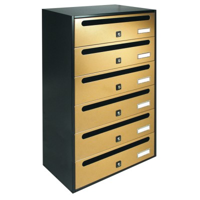 CASSETTA POSTALE ALUBOX CUBO/R 6 38,5X25X63 ORO