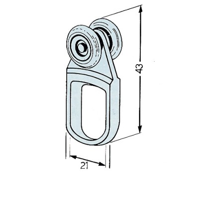 OMGE  902 CARRELLO NYLON A 2 RUOTE D 15 ACC P 10 KG