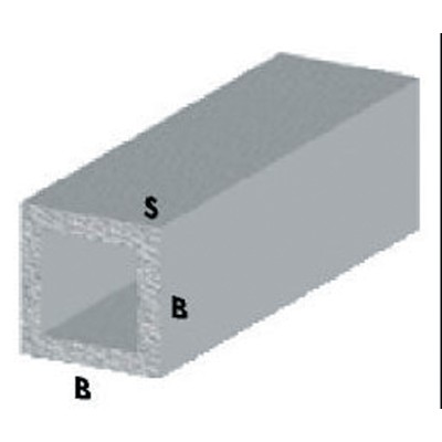 PROFILO ARGENTO H.100 CM TUBO QUADRO 10X10X1 MM**