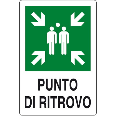 TARGA PUNTO DI RITROVO 300X200 ALLUMINIO NORMA EU