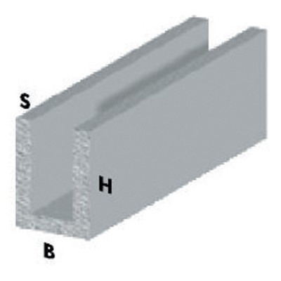 PROFILO ARGENTO H.100 CM CANALINO U 10X10X1 MM*