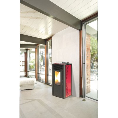 STUFA PELLET 14 KW KING 14 IDRO BORDEAUX