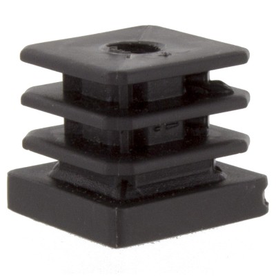 PUNTALE ALETTATO 25X25 MM FORATO 10MA PLAST NERO