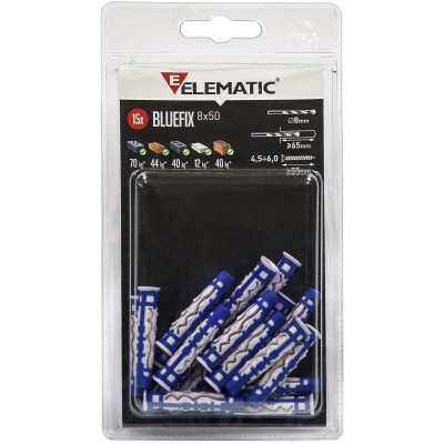 ELEMATIC BLISTER TASSELLO BLUEFIX 8X50 VITE 10+10 PZ