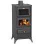 STUFA LEGNA C/FORNO 12 KW FIME NERO OPACO