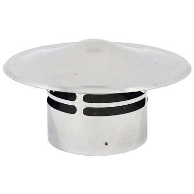 TERMINALE DI SCARICO C/CAPPELLO INOX PELLET D 10 CM