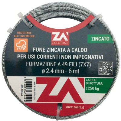 FUNE ACCIAIO ZINCATO 42F D 1,5 MM  25 M