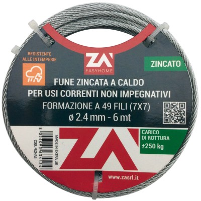 FUNE ACCIAIO ZINCATO  7F D 0,9 MM  25 M