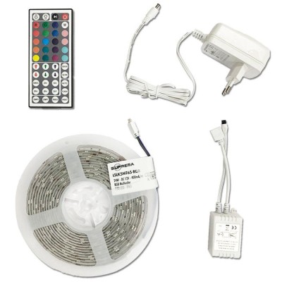 KIT STRIP LED 16W 5 M IP65 RGB C/TELECOMANDO