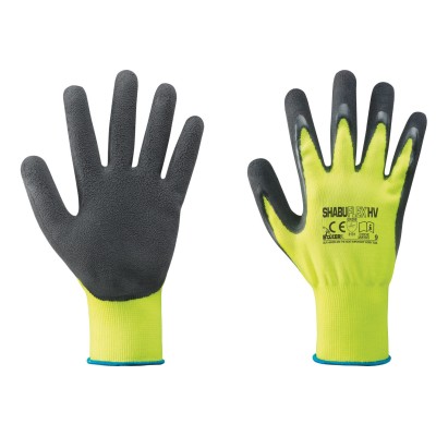 GUANTI NYLON/LATTICE GIALLO FLUO/NERO TG. 9