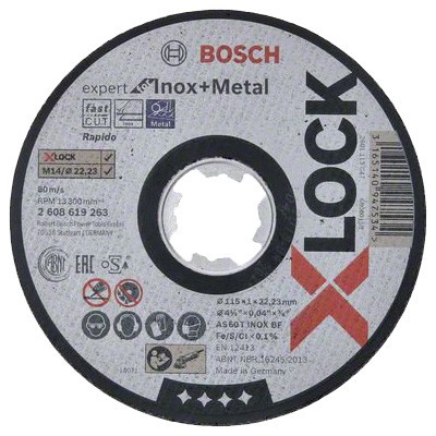 BOSCH-A DISCO PER INOX XLOCK D 115X1,0 MM