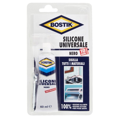 BOSTIK SILICONE UNIVERSALE 60 ML NERO BLISTER