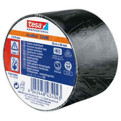 NASTRO ISOLANTE CERTIFICATO NERO 50 MM X 25 M