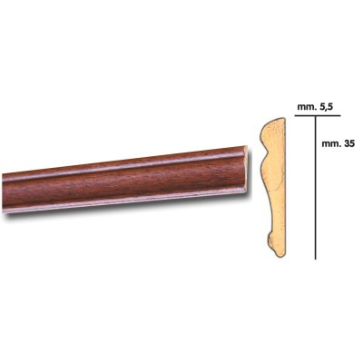 CORNICE PER PARATI 5,5X35 BAROCCO 200 CM MOGANO