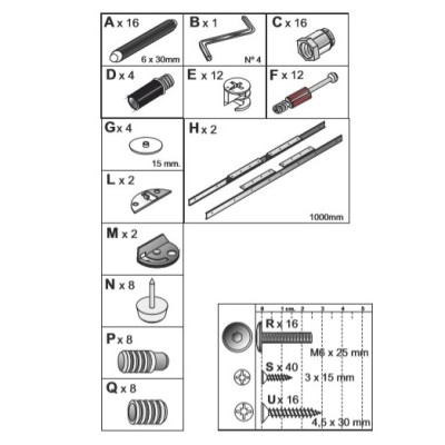 ZZ-ACCESSORI MONTAGGIO X KIT TAVOLO KENDRA