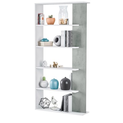 KIT LIBRERIA ALIDA 90X25X180 BIANCO CEMENTO