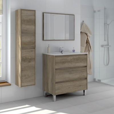 KIT MOBILE BAGNO DAKOTA 3 CASSETTI 80 ROVERE NORDIK