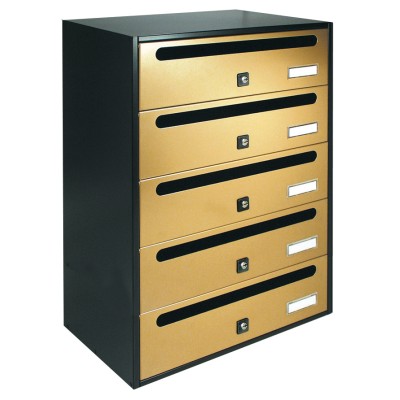 CASSETTA POSTALE ALUBOX CUBO/R 5 38,5X25X53 ORO