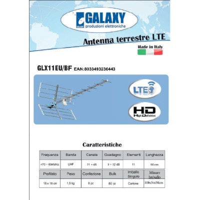 ANTENNA UHF DIGITALE TERRES LTE 11 ELEM IMB CART