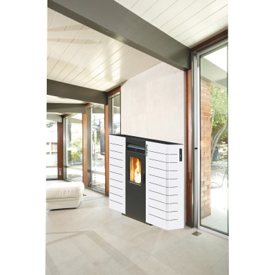 STUFA PELLET CANALIZ SLIM 9KW KING 10C BIANCO