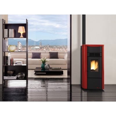 STUFA PELLET CANALIZ 7.5 KW GIUSY PLUS EVO2.0 BORDEAUX