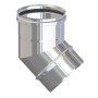 GOMITO INOX AISI 304 PER PELLET 45 8 CM