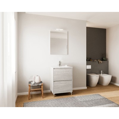 MOBILE BAGNO LISBONA 2 ANTE 60 ROVERE GRIGIO