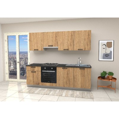 CUCINA GOURMET 240 ROVERE CON TOP ANTRACITE NON FORATO